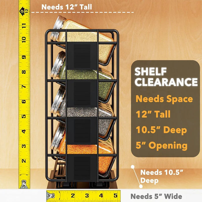 Slide Spice Rack Organizer — 2- or 4-Tier Pull-Out Metal Spice Drawer for Kitchen & Dining