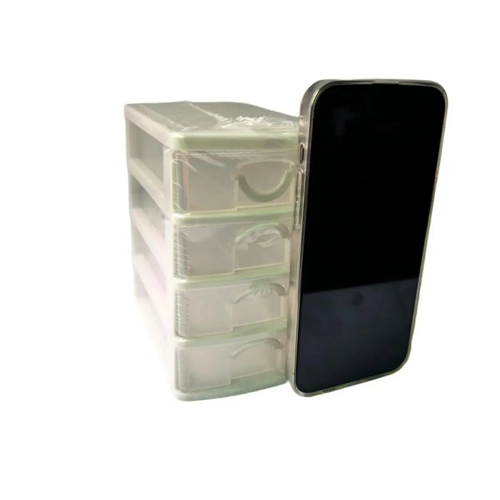 4-layer Transparent Jewellery Storage Box with Rhinestone Detail
