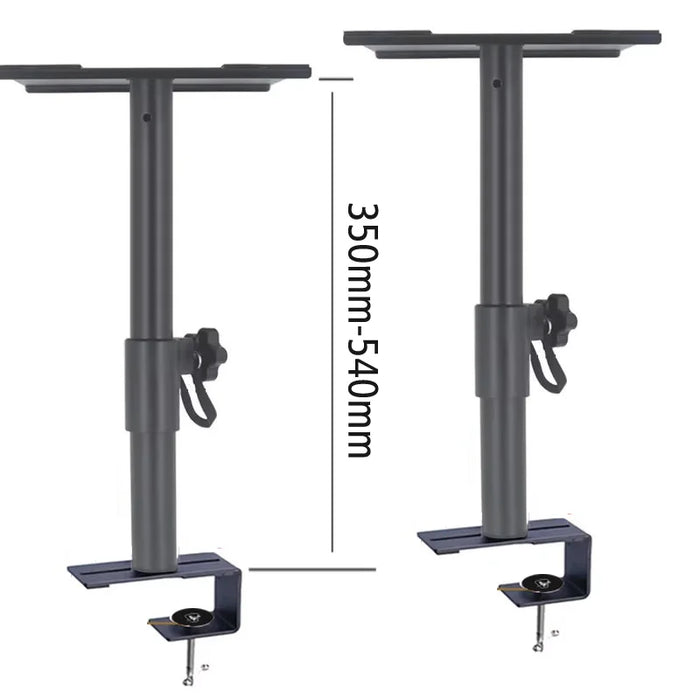 XP-07 Universal Height-Adjustable Speaker Stands (Pair) — 260–360mm, 360° Rotating Clamp Mount