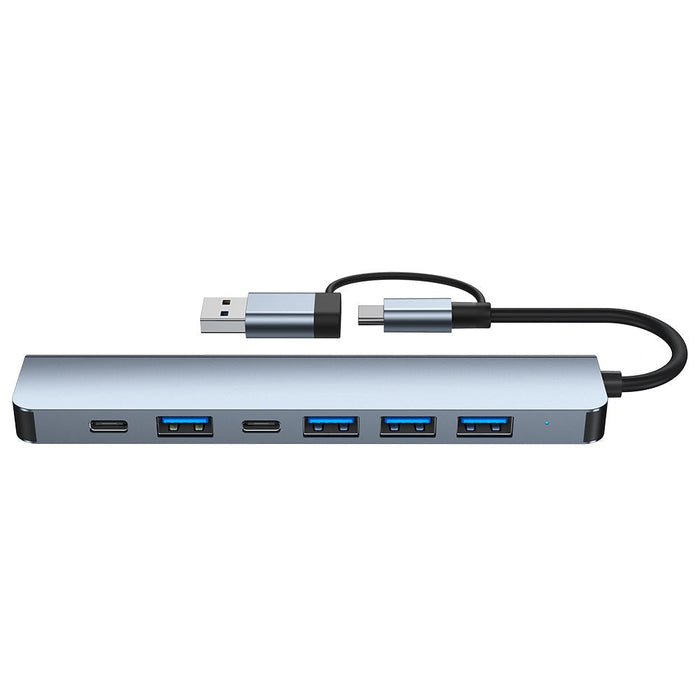 Type-C Docking Station - 7-in-1 USB Adapter with USB2.0*4, USB3.0, USB-C Data, PD5W, Multiport Hub Splitter - Ideal for PC Laptops and Modern Devices - Shopsta EU