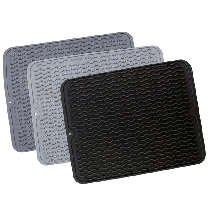 Foldable Silicone Drying Mat — Heat-resistant, Anti-slip Kitchen Drain Mat
