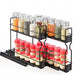 Slide Spice Rack Organizer — 2- or 4-Tier Pull-Out Metal Spice Drawer for Kitchen & Dining