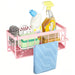 Kitchen Sponge Holder with Removable Rag Rack & Adhesive Mount — Carbon Steel Sink Caddy