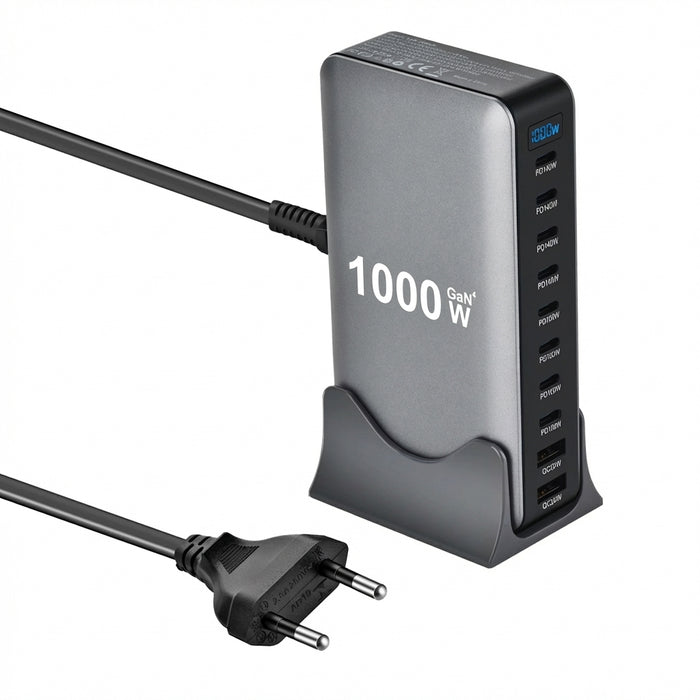 1000W GaN 10‑Port PD3.1 Fast Charging Station — Up to 140W USB‑C (for iPhone, Samsung, Xiaomi, Huawei)