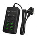 6x USB-A & 4x USB-C Multi‑Plug USB Charger with 1.2m Cord — EU/UK/US