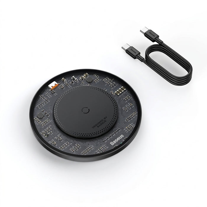 15W Fast Wireless Charging Pad – Transparent Qi Charger for iPhone & Android