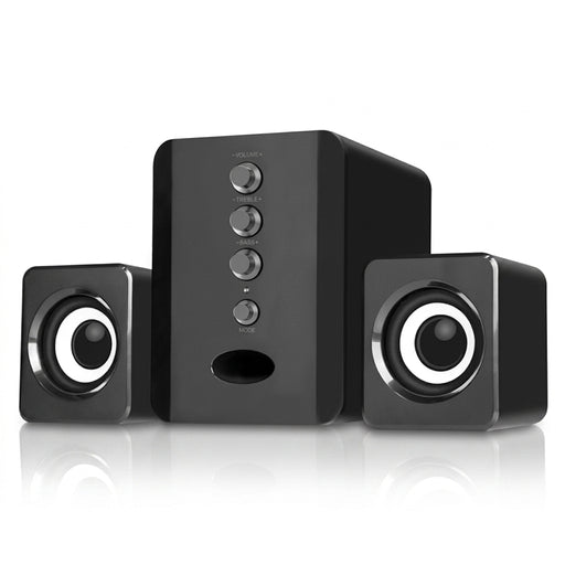 2.1 USB-Powered PC Speaker Set with Subwoofer — Compact Stereo for Laptop, Phone & TV