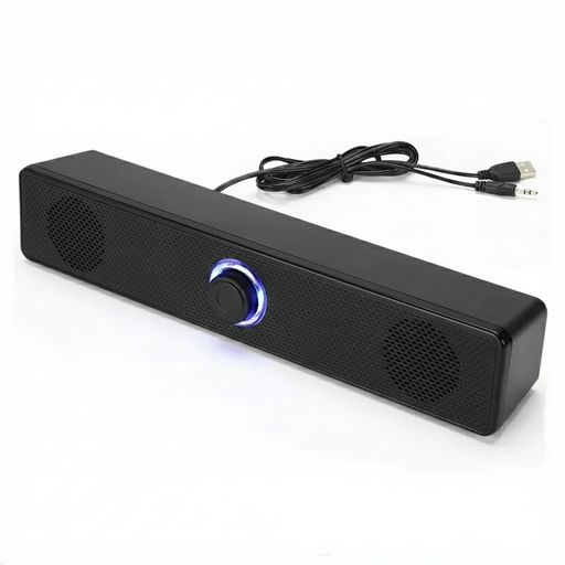 2.1 Channel Wired Soundbar with Subwoofer for PC/TV/Laptop – Aux & USB, Optional Bluetooth