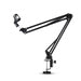 Adjustable Scissor Arm Microphone Stand — Desktop Clip, Tripod & Extendable Bracket