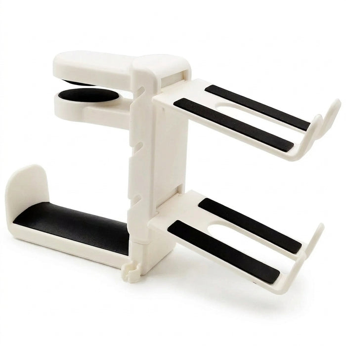 2-in-1 No‑Drill Desktop Cup Holder & Headphone Hook for Computer Desk