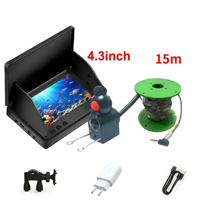 Portable 4.3in Fish Finder with 1080P Camera, 220° Wide Angle & Night Vision