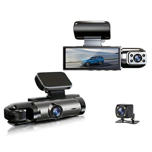 1080P Wi‑Fi Dual Dash Cam — Front & Interior, Night Vision, Loop Recording