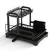 2-Tier Wrought Iron Dish Drainer with 360° Drainage & Drainboard
