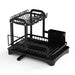 2-Tier Wrought Iron Dish Drainer with 360° Drainage & Drainboard