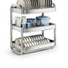 2- or 3-Tier Stainless Steel Dish Rack — Deep Plate & Bowl Drainer