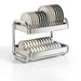 2- or 3-Tier Stainless Steel Dish Rack — Deep Plate & Bowl Drainer