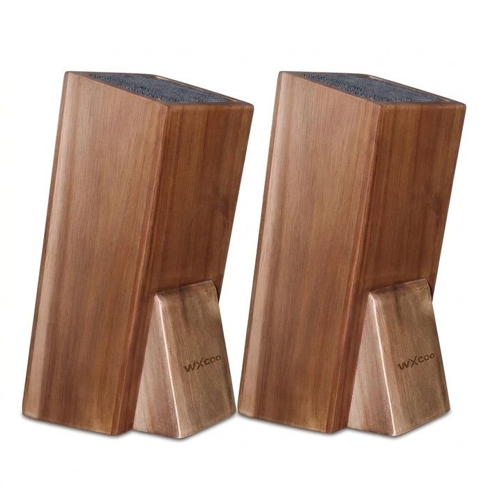 Acacia Wood Universal Knife Block with Removable Bristle Insert