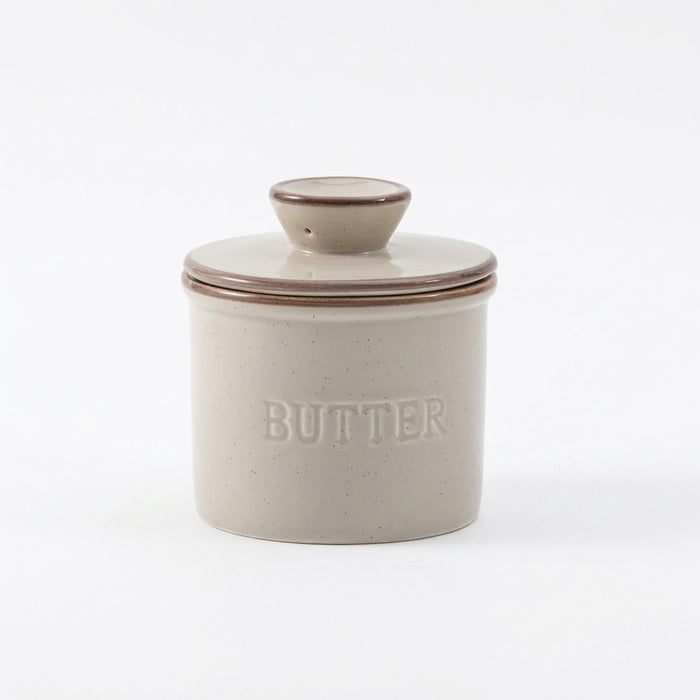 Kiln-turned Ceramic Butter Dish with Lid — Round Countertop Storage